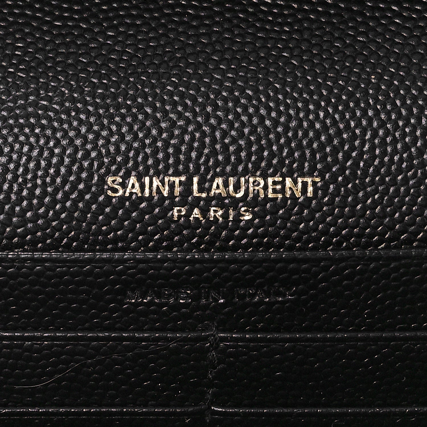 Saint Laurent Grain De Poudre Matelasse Chevron Monogram Chain Wallet Black 6 of 8
