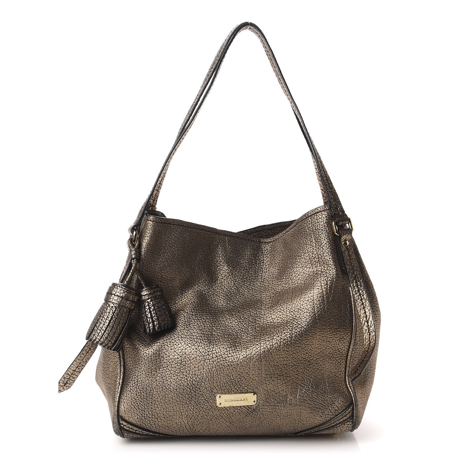 Burberry Metallic Grainy Calfskin Small Canterbury Tote Gold 1 of 13