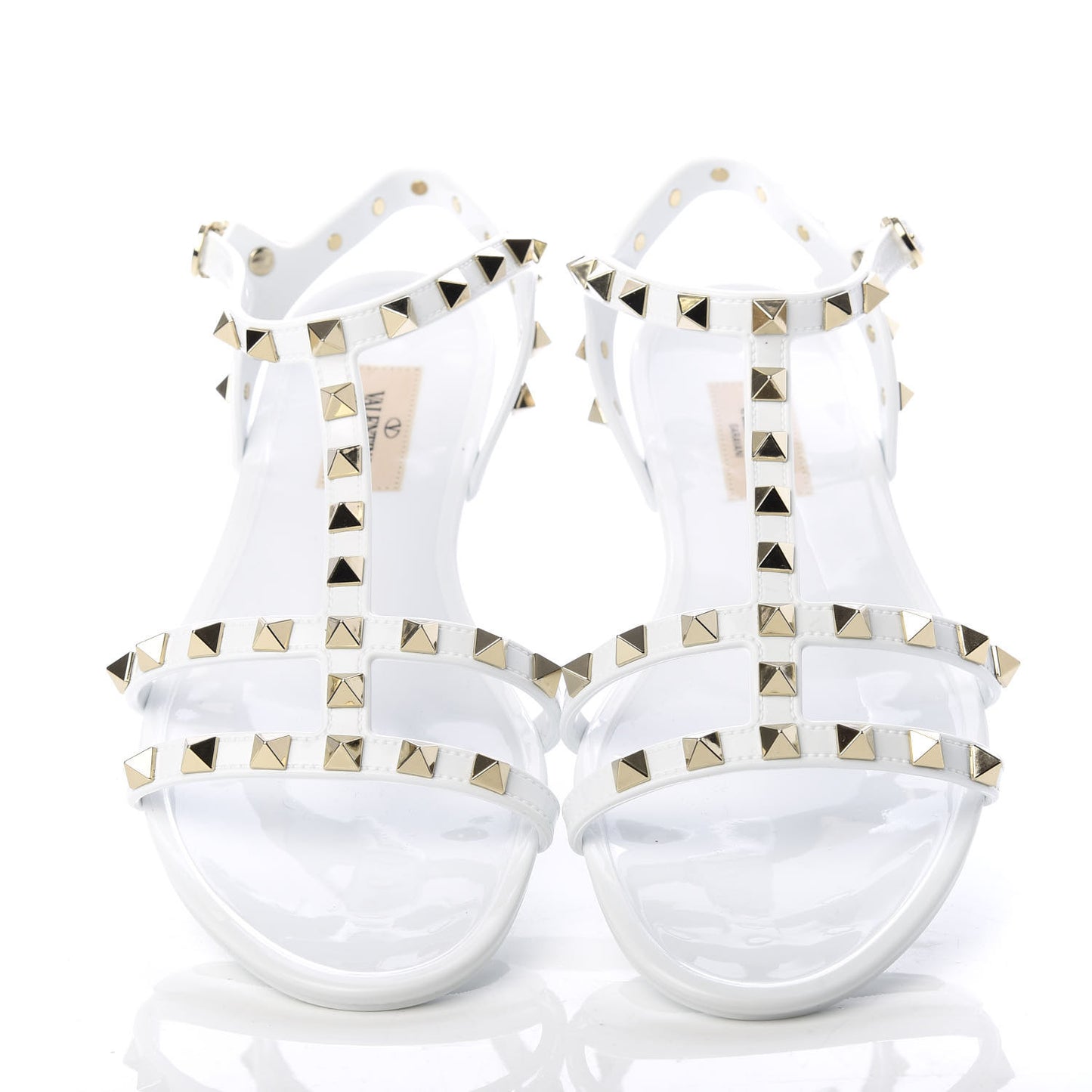 PVC Jelly Rockstud Caged Sandals 39 Optic White