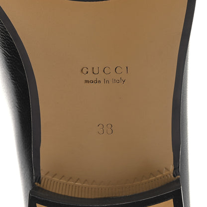 Gucci Goatskin Womens Horsebit Mid-Heel Loafers 38 Black 8 of 10