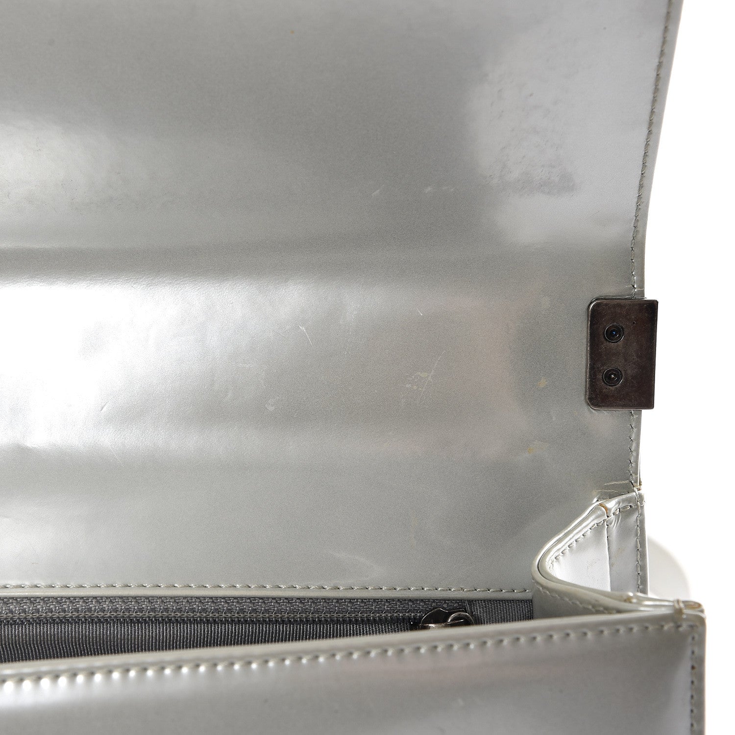 Chanel Iridescent Glazed Calfskin Medium Boy Flap Silver 10 of 14