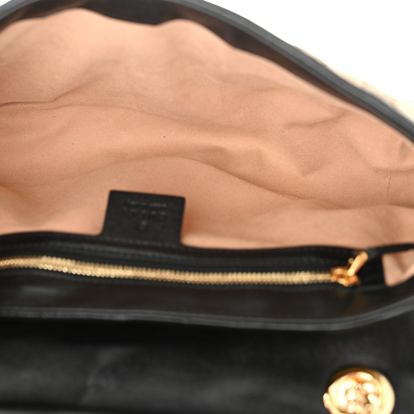 Monogram Matelasse Diagonal Small GG Marmont Shoulder Bag Beige Black