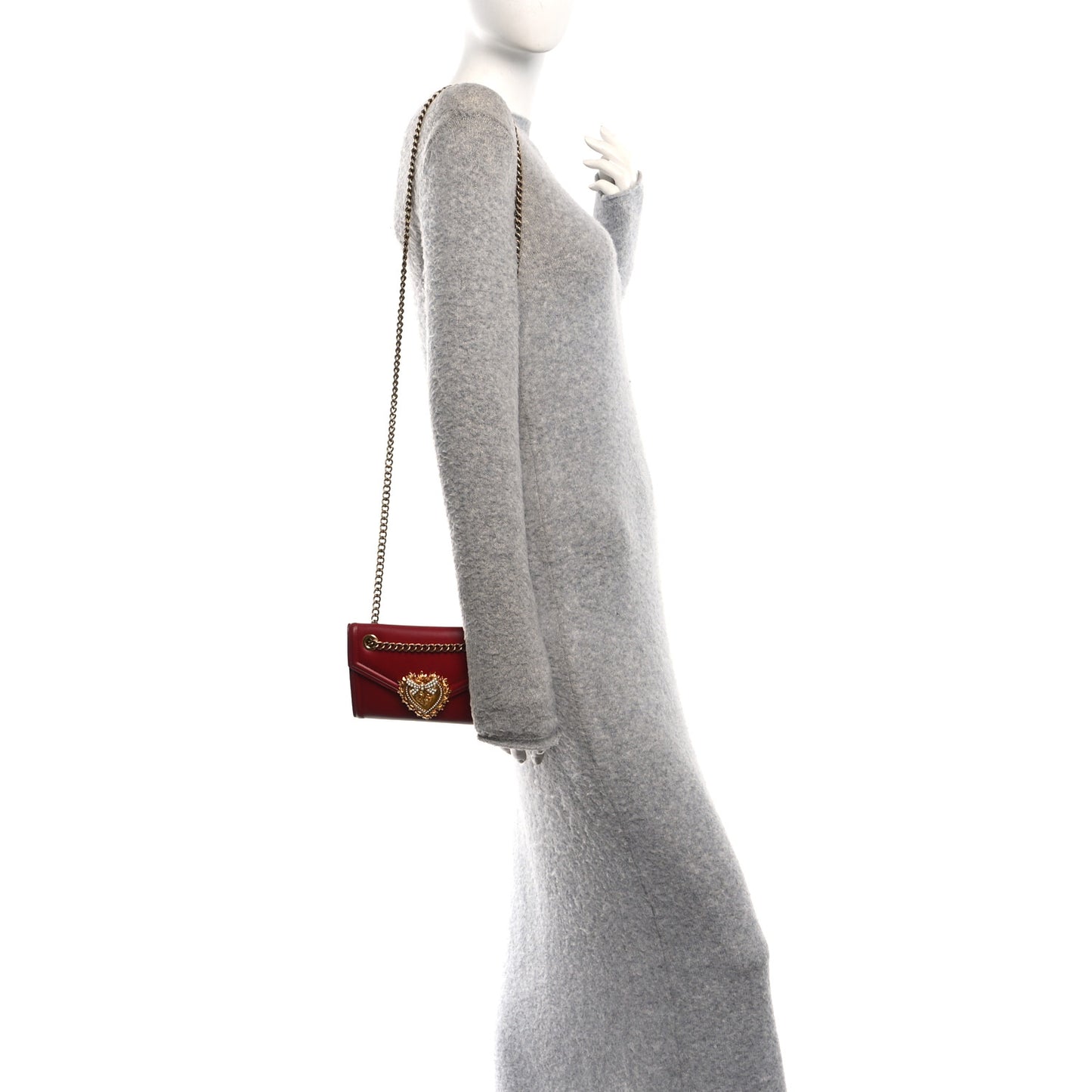 Smooth Calfskin Mini Devotion Crossbody Bag Poppy Red