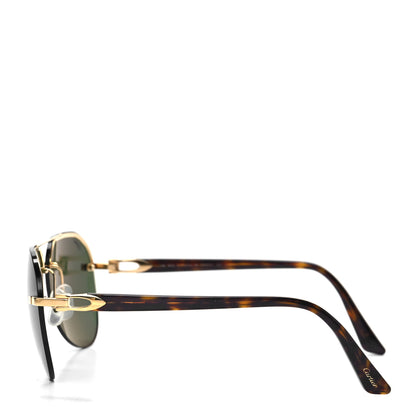 Cartier Mens Double Bridge Aviator Sunglasses Gold 3 of 7