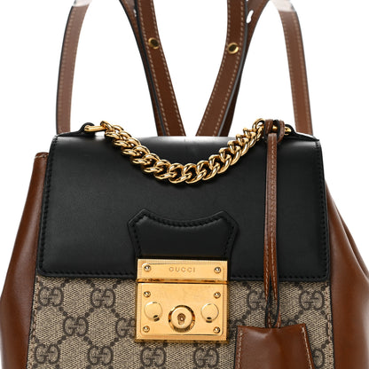 Gucci GG Supreme Monogram Calfskin Padlock Backpack Beige Cuir Black 8 of 10