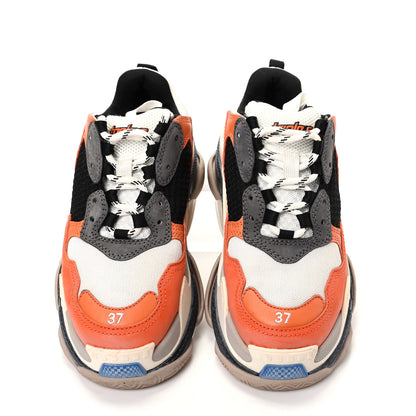 Balenciaga Mesh Nubuck Womens Triple S Sneakers 37 Orange Gris Black 5 of 11
