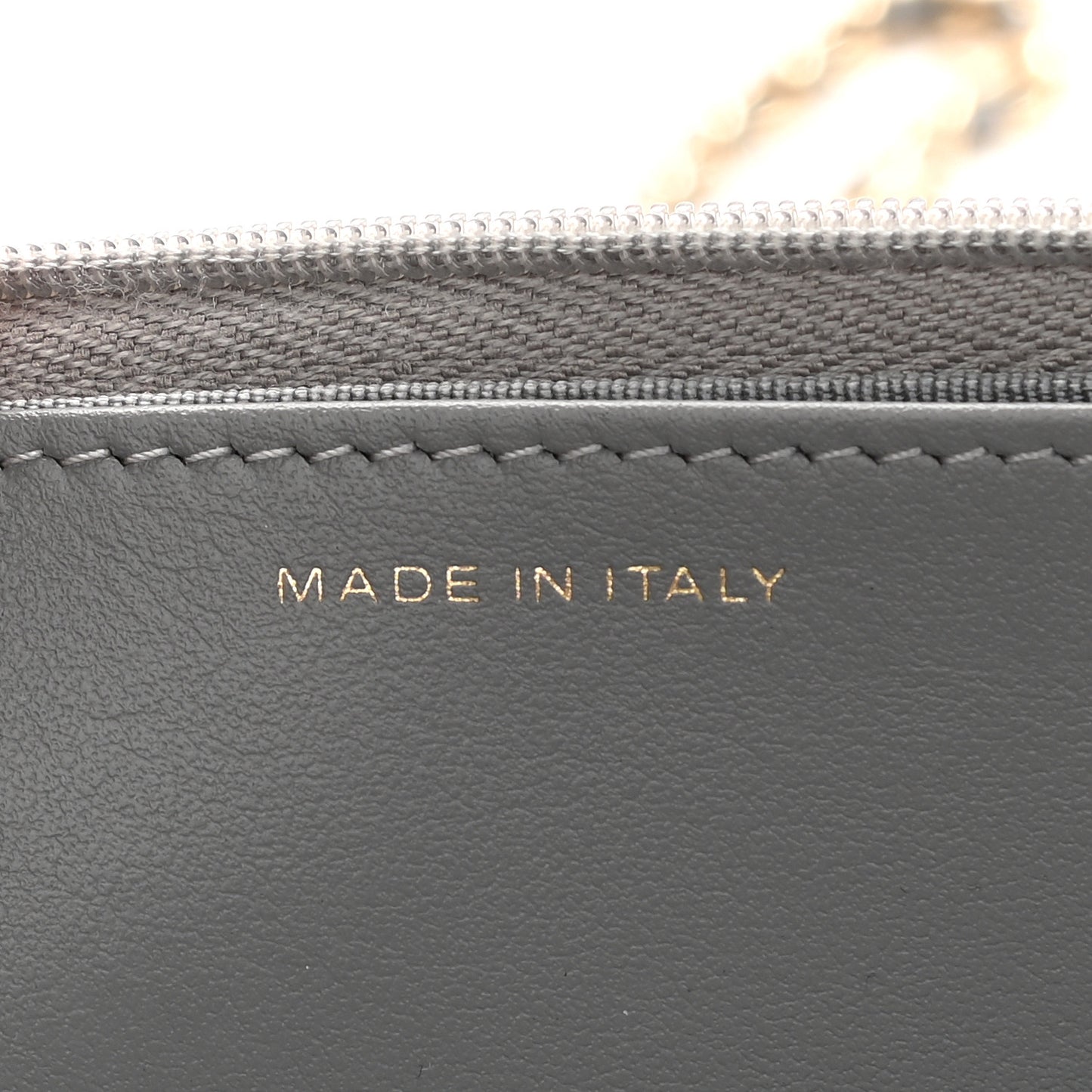 Caviar Quilted Wallet On Chain WOC Dark Grey