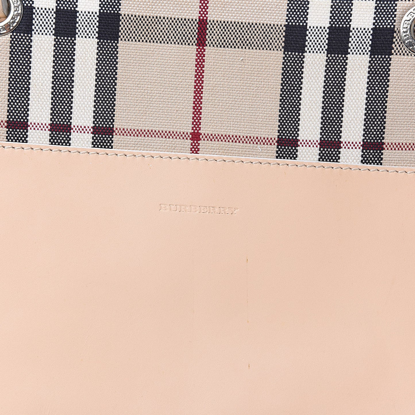 Canvas House Check Front Pocket Tote Beige