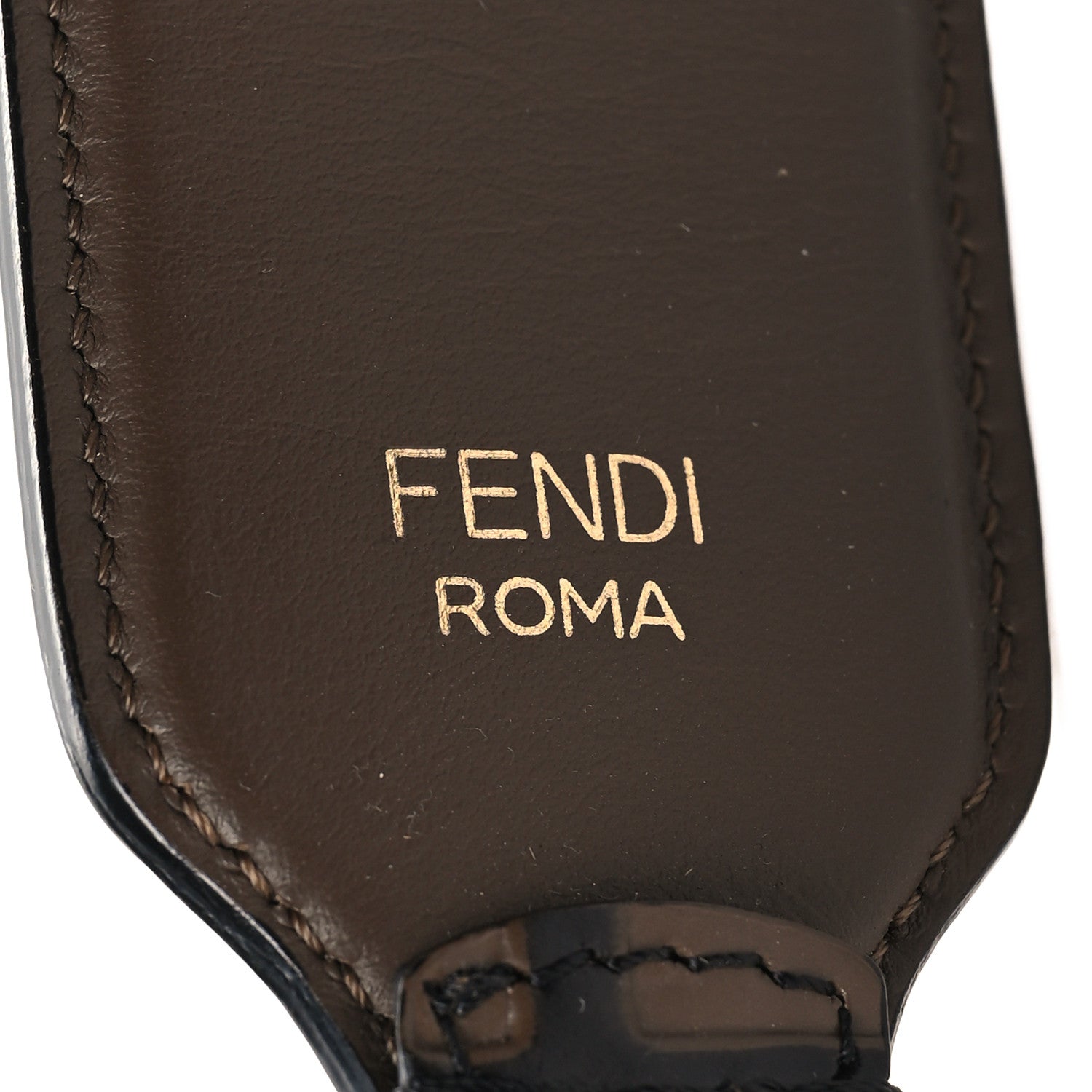 Fendi Vitello Century Bi-Color FF 1974 Embossed Strap You Maya Black 4 of 5