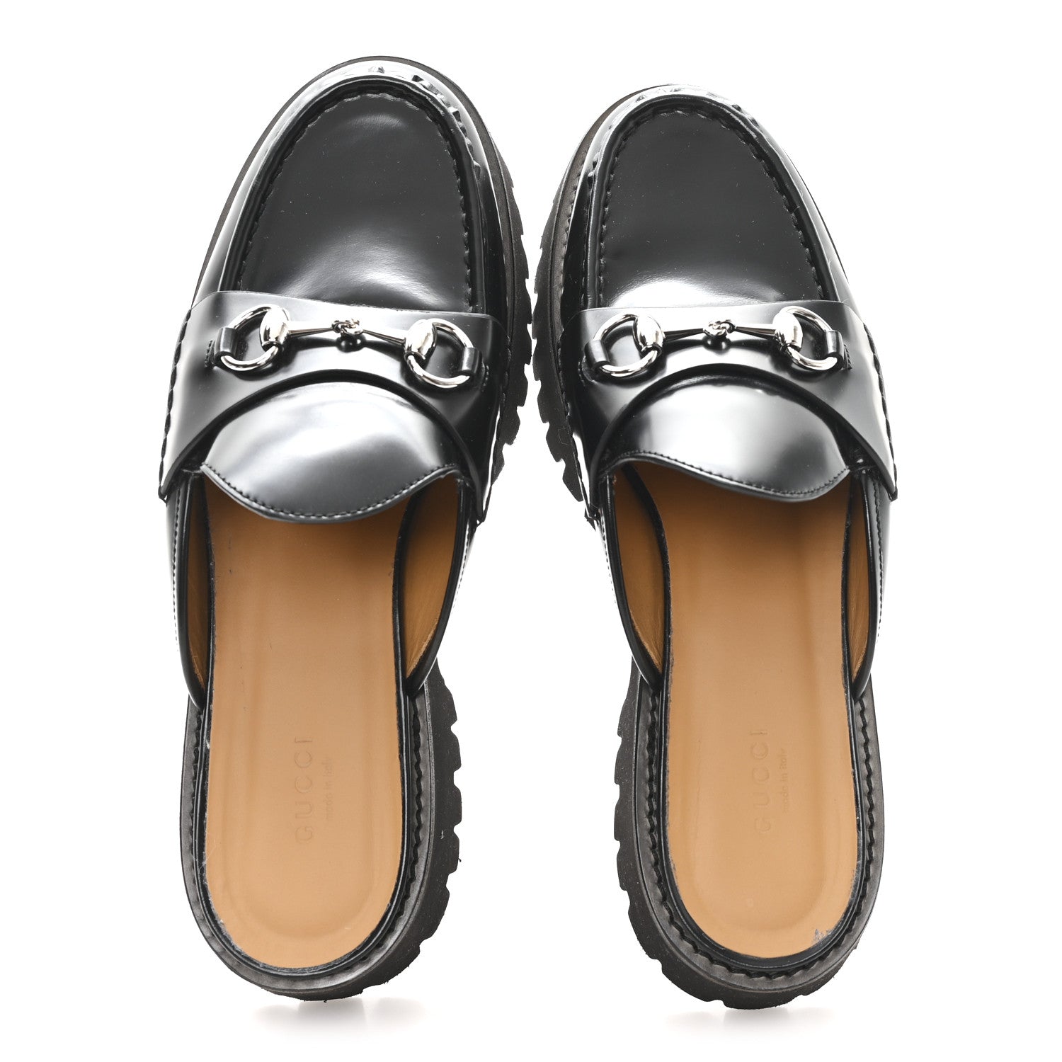Gucci Magnum Calfskin Womens Horsebit Platform Mules 41 Black 2 of 9