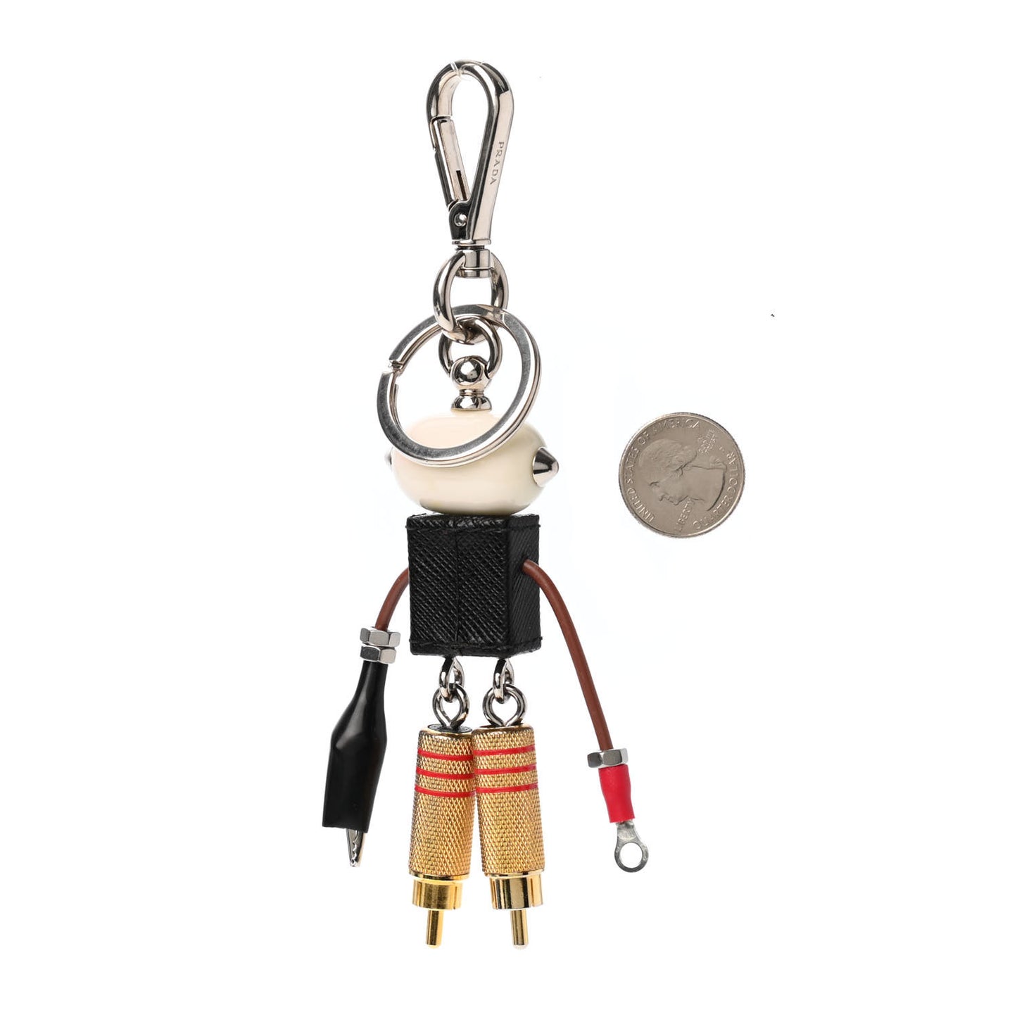 Saffiano Edward Robot Trick Keychain