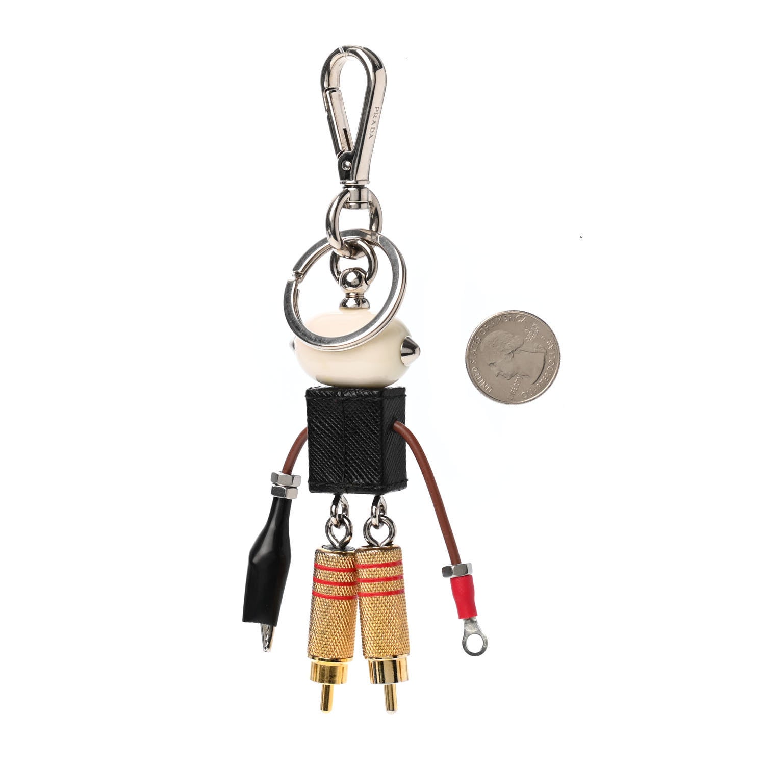 Prada Saffiano Edward Robot Trick Keychain 2 of 2