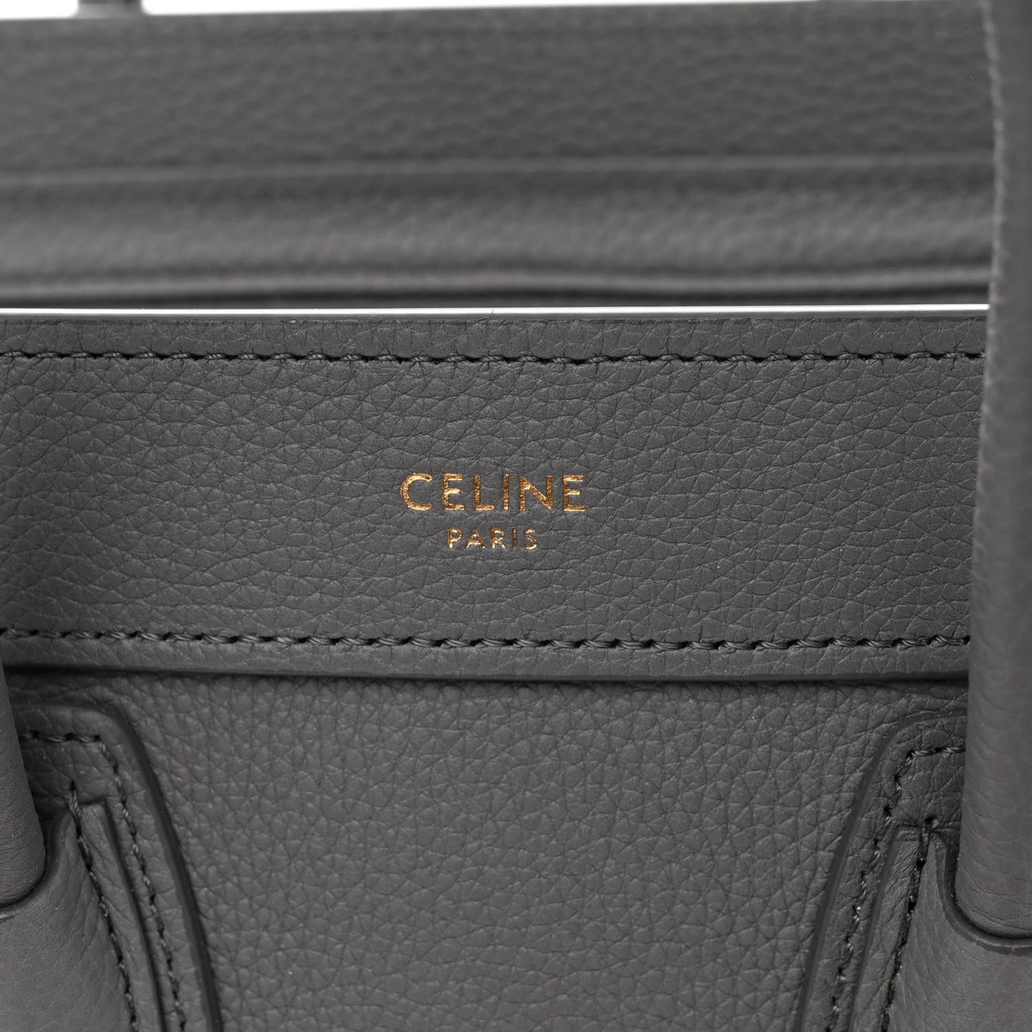 Drummed Calfskin Nano Luggage Kohl