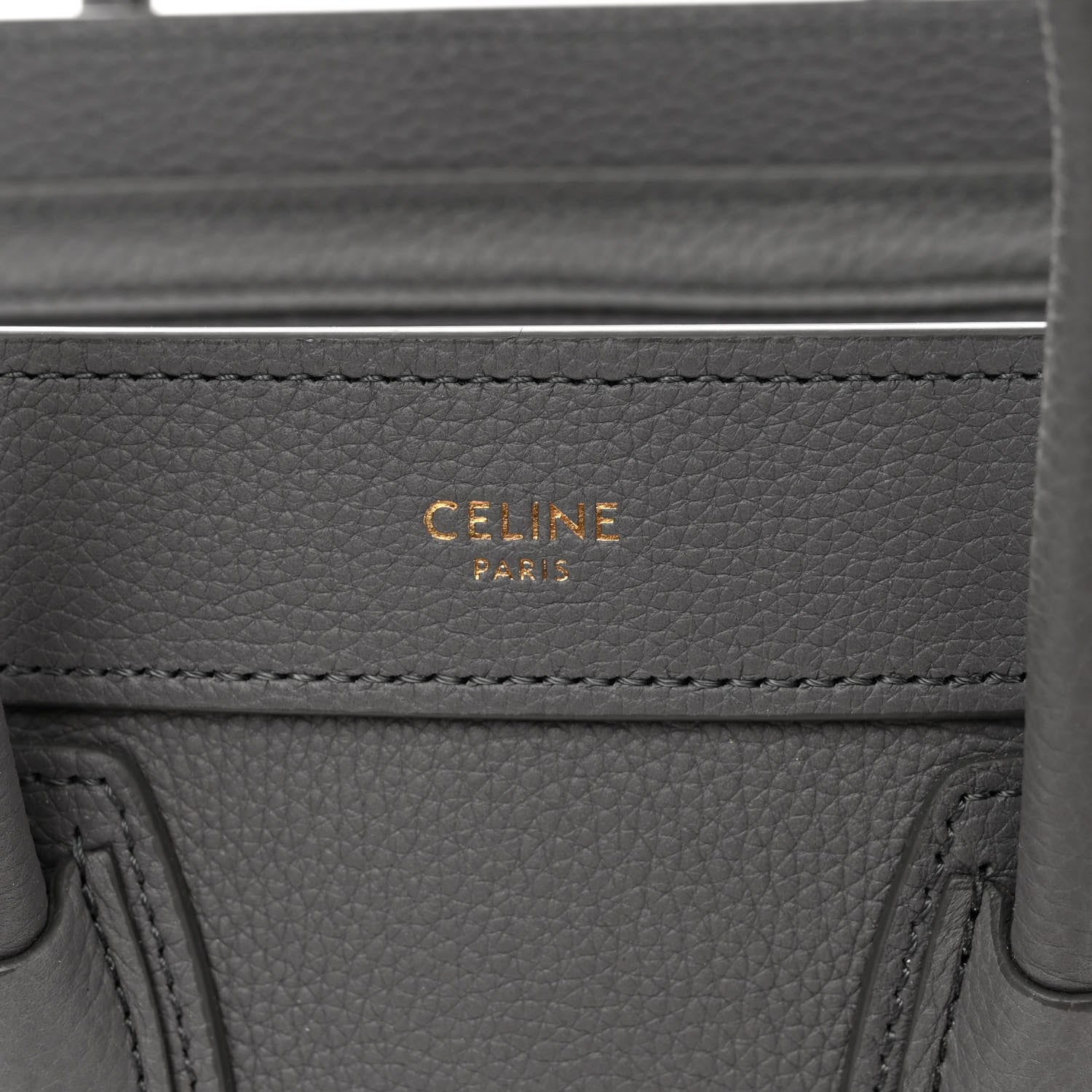 Celine Drummed Calfskin Nano Luggage Kohl 6 of 11