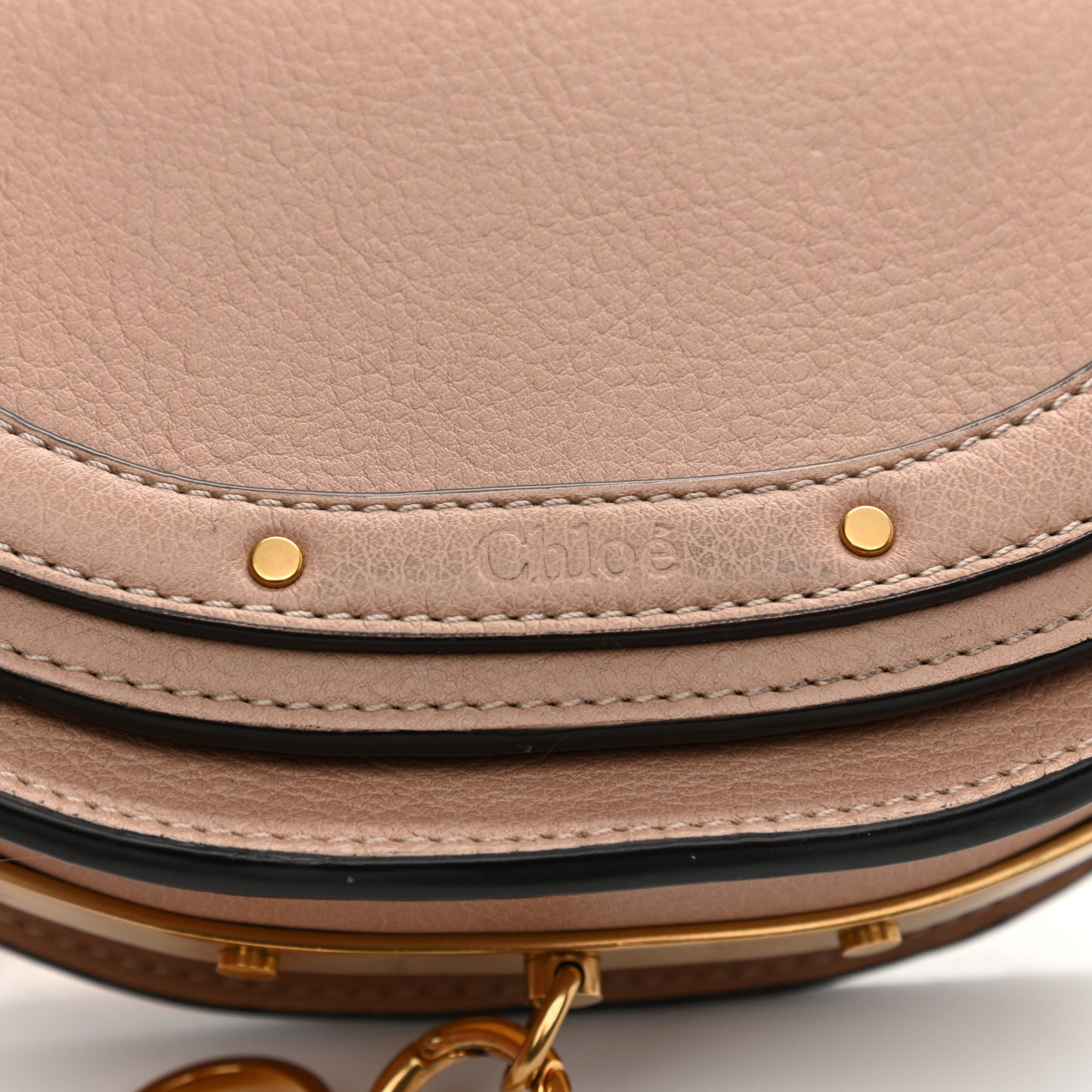 Calfskin Small Nile Bracelet Minaudiere Bag Biscotti Beige