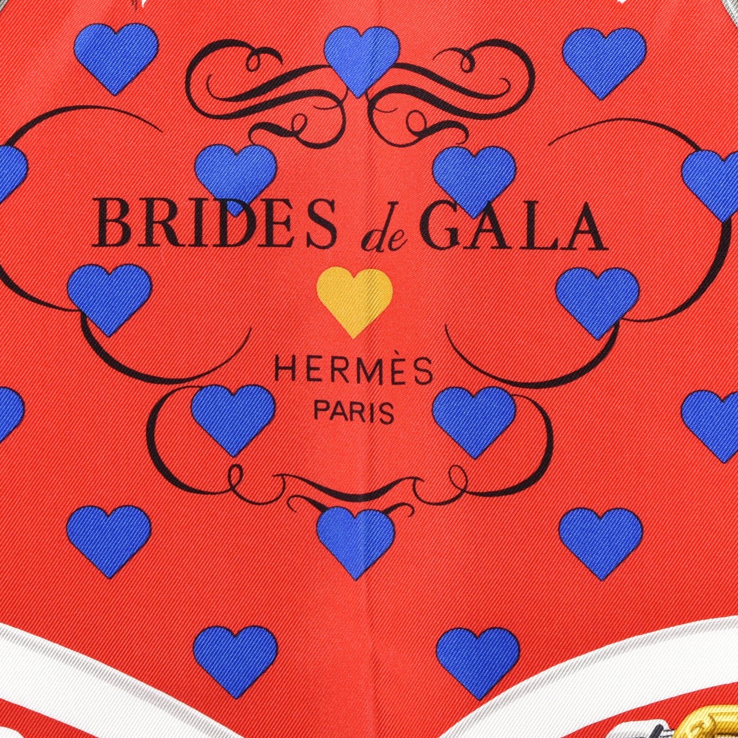Silk Brides De Gala Love Scarf 90 Rouge Vif Marine White
