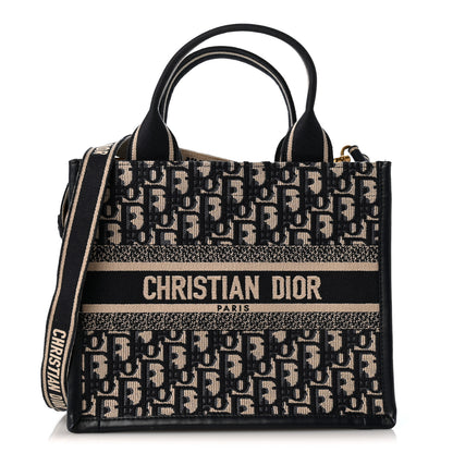 Christian Dior Oblique Calfskin Small Book Tote With Strap Blue Multicolor 1 of 14