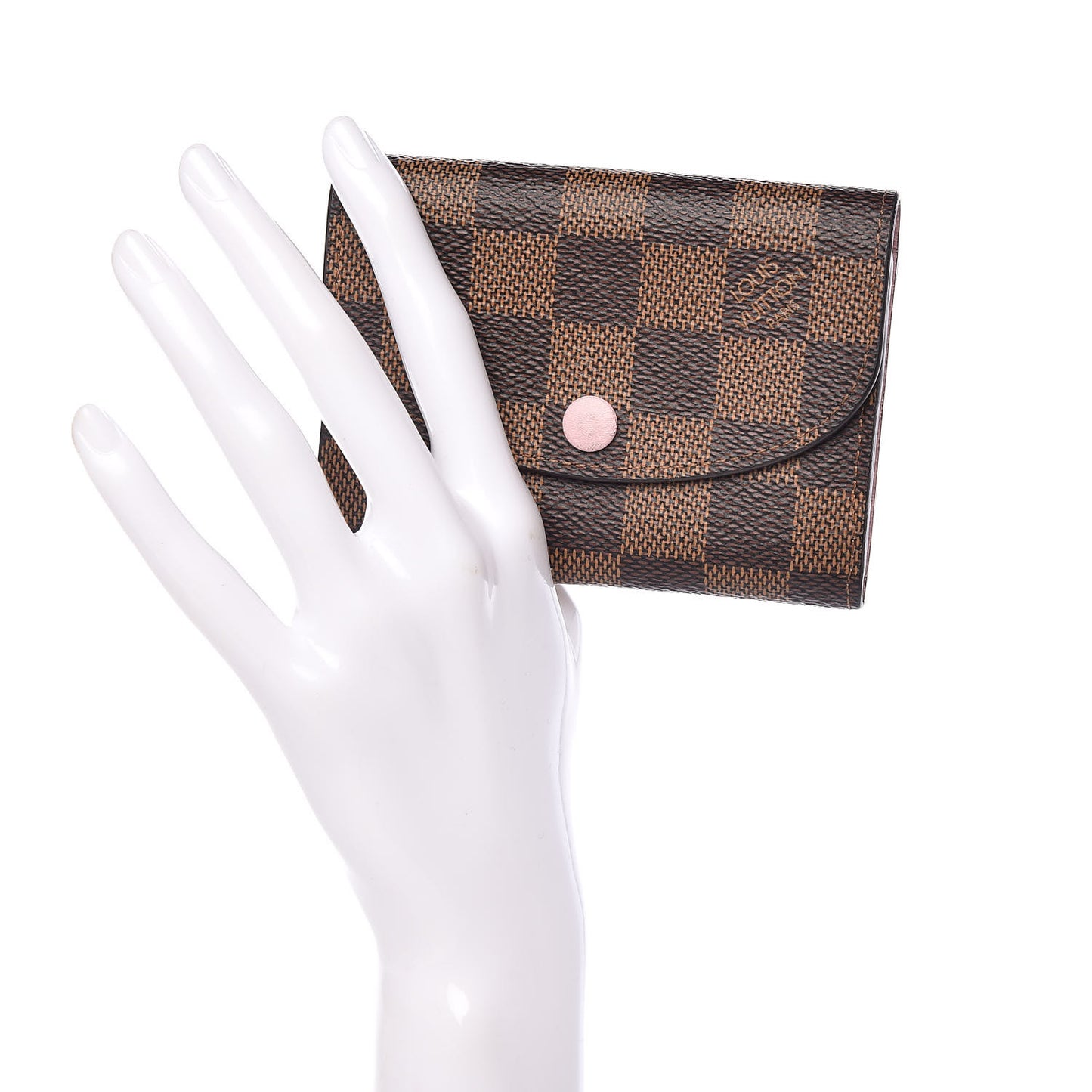 Damier Ebene Rosalie Coin Purse Rose Ballerine