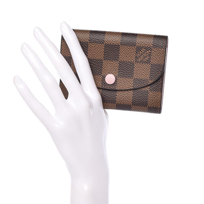 Louis Vuitton Damier Ebene Rosalie Coin Purse Rose Ballerine 2 of 9