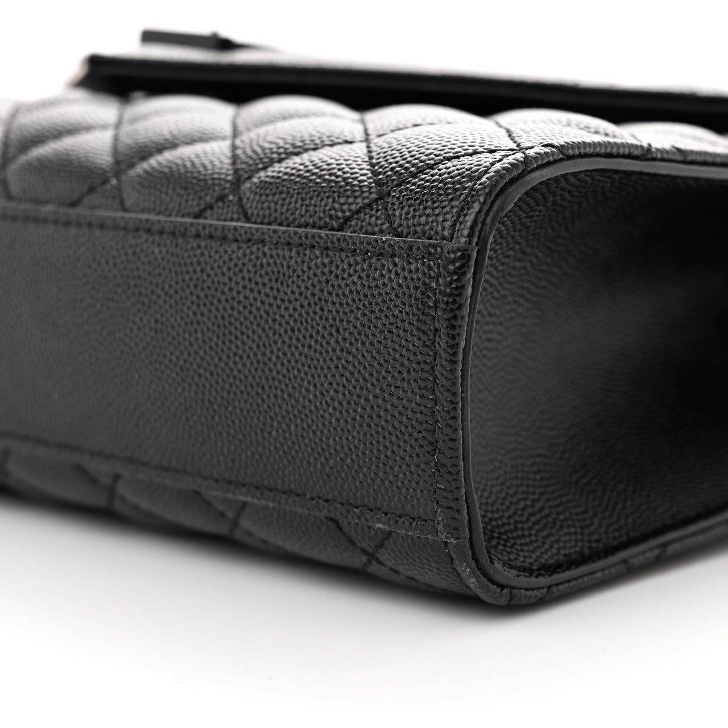 Grain De Poudre Textured Mixed Matelasse Triquilt Medium Monogram Monochrome Satchel Black