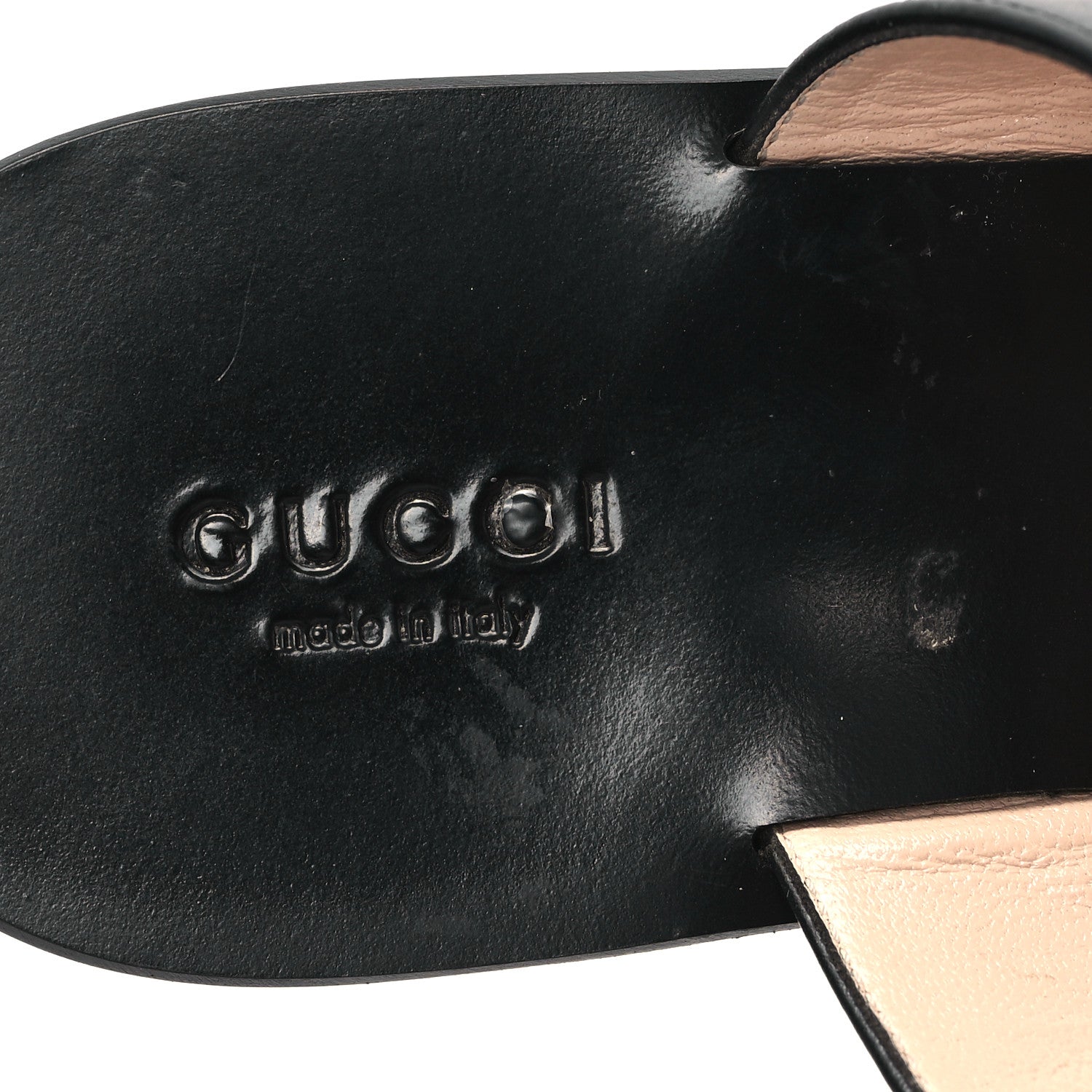 Gucci Calfskin GG Marmont Thong Sandals 36.5 Black 8 of 9