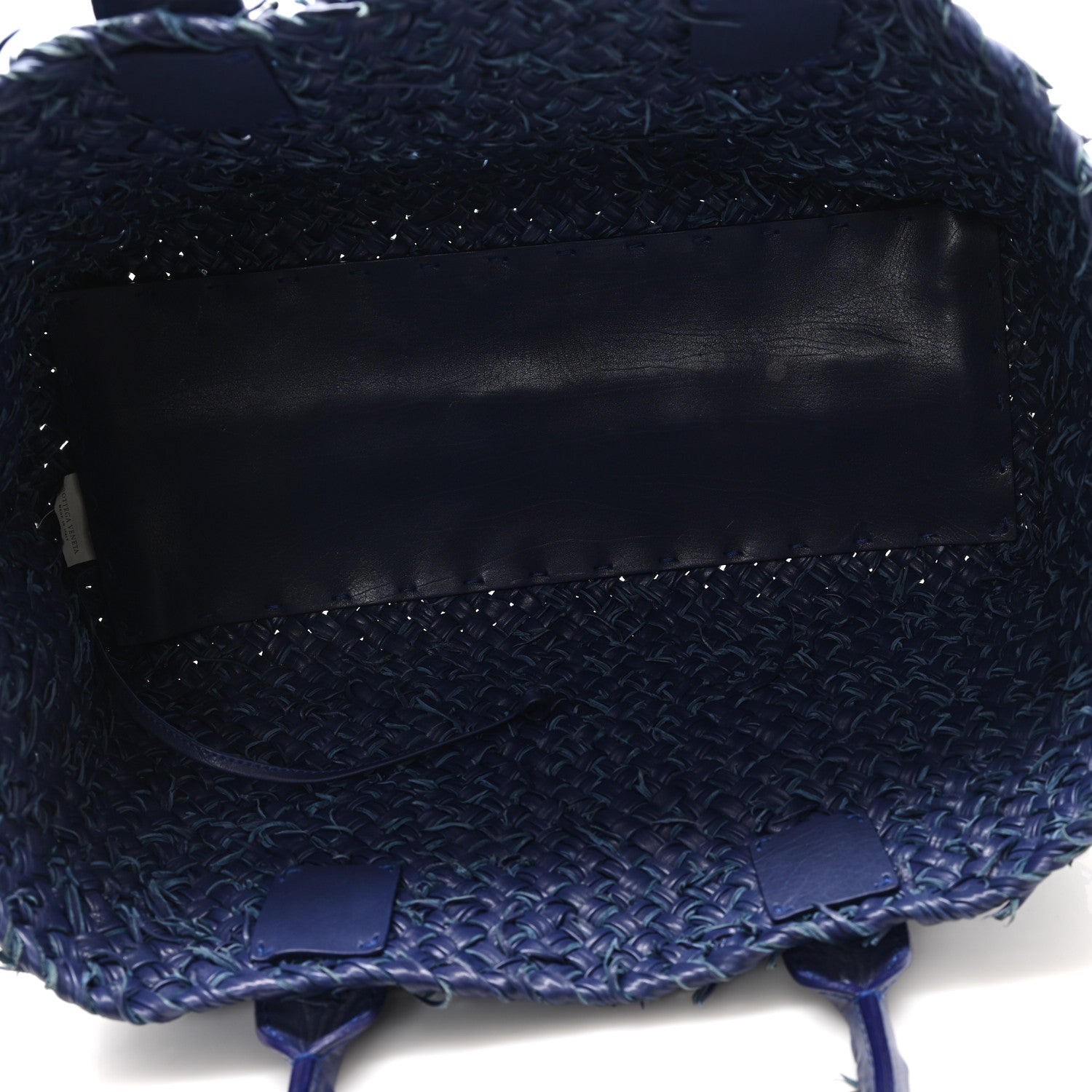 Bottega Veneta Chevre Intrecciato Fringe Netted Medium Cabat Tote Blue 6 of 11