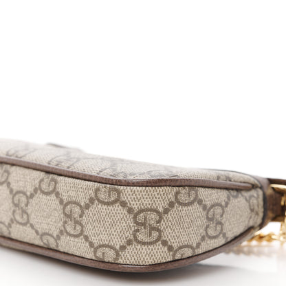 Gucci GG Supreme Monogram Textured Dollar Calfskin Mini Ophidia Chain Bag Beige Ebony 10 of 10