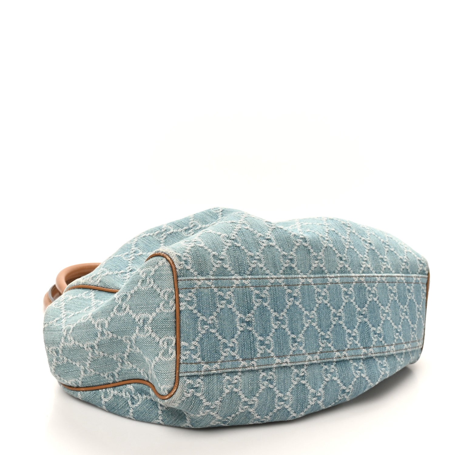 Gucci Denim Monogram Medium Sukey Tote Blue 4 of 11