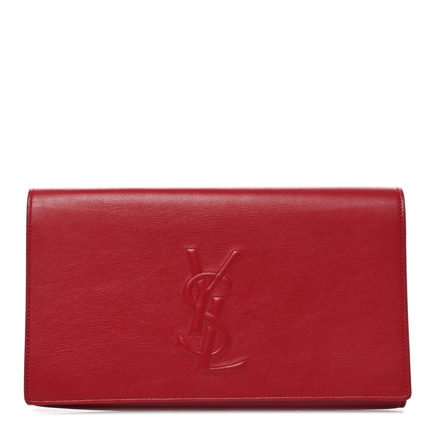 Calfskin Monogram Large Belle De Jour Clutch Red