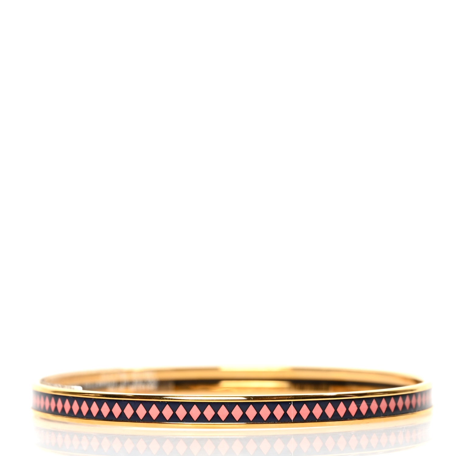 Hermes Enamel Printed Extra Narrow Voltes Et Pirouettes Losanges Bracelet 70 Indigo Multicolor 3 of 5