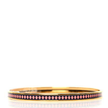 Hermes Enamel Printed Extra Narrow Voltes Et Pirouettes Losanges Bracelet 70 Indigo Multicolor 3 of 5