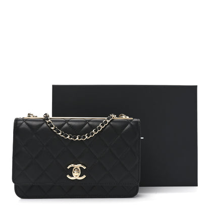 Chanel Lambskin Quilted Trendy CC Wallet On Chain WOC Black 12 of 12