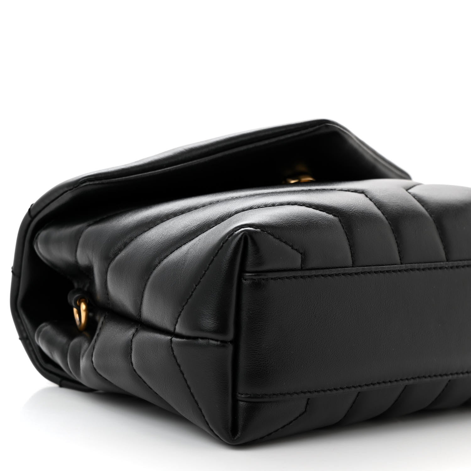 Saint Laurent Calfskin Y Quilted Monogram Toy Loulou Crossbody Bag Black 9 of 10