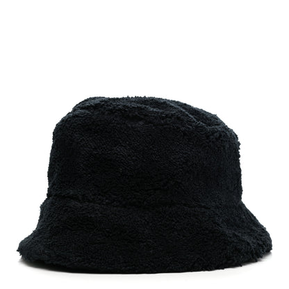 Prada Terry Cloth Logo Embroidered Womens Bucket Hat M Black White 1 of 8