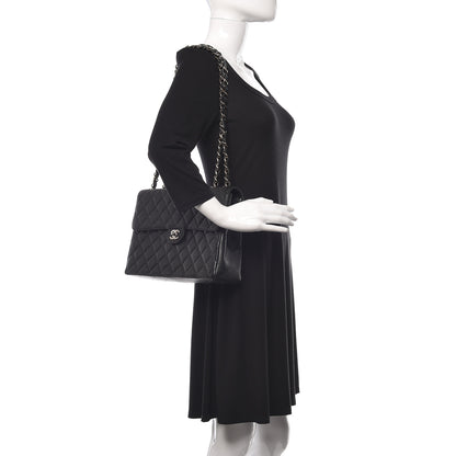 Chanel Caviar Quilted Jumbo Single Flap Black 2 of 12