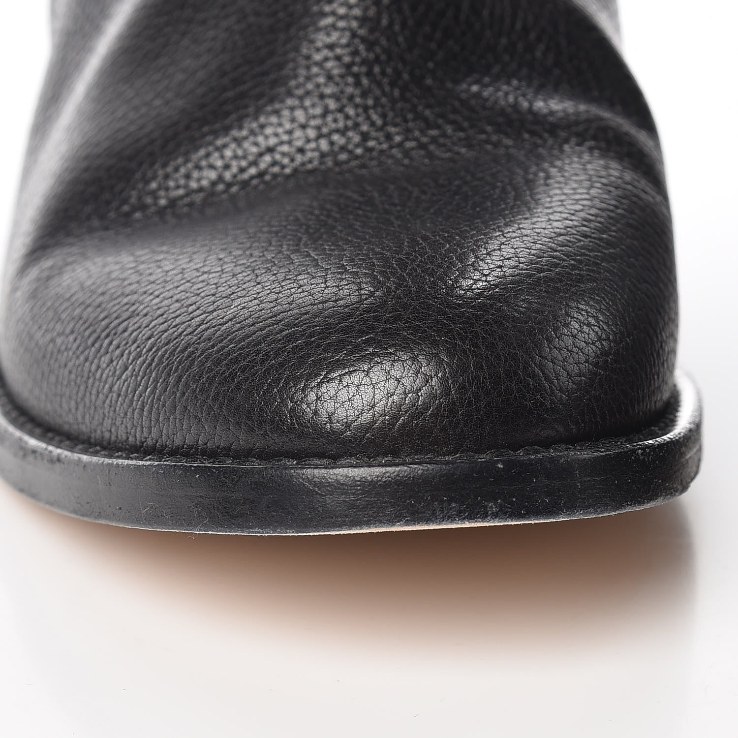 Chanel Calfskin Ascot Knee High CC Boots 37.5 Black 14 of 17