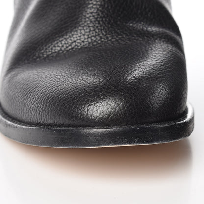 Chanel Calfskin Ascot Knee High CC Boots 37.5 Black 14 of 17