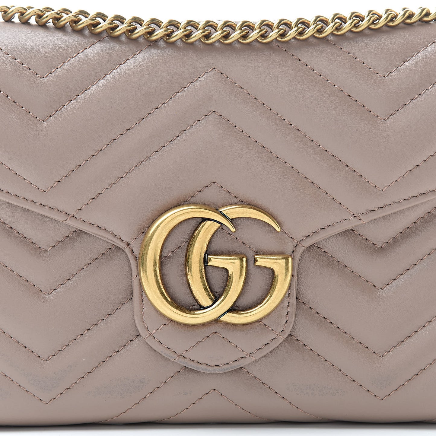 Calfskin Matelasse GG Marmont Chain Wallet Porcelain Rose