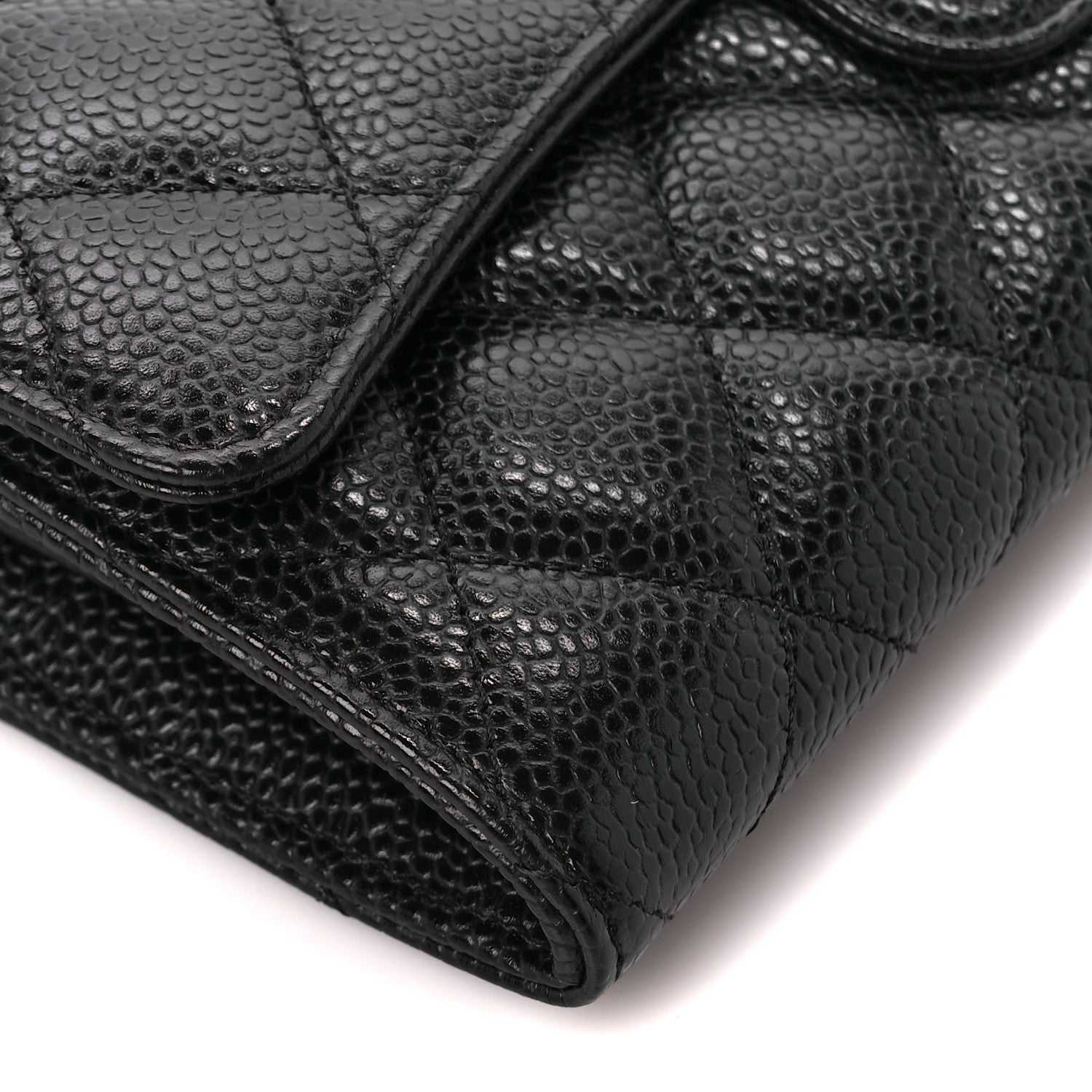Chanel Caviar Quilted Large Gusset Flap Wallet Black 10 of 11