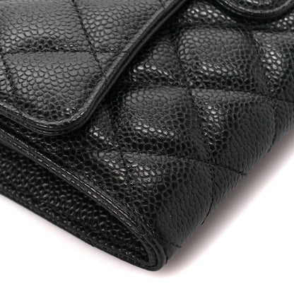 Chanel Caviar Quilted Large Gusset Flap Wallet Black 10 of 11