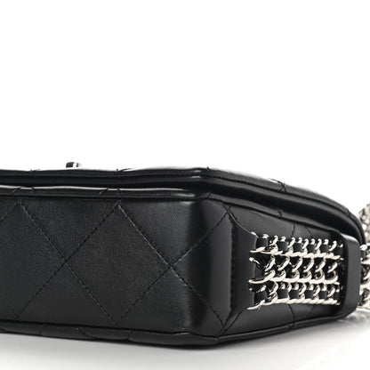 Chanel Lambskin Quilted Small Chain Rows Flap Black 10 of 11