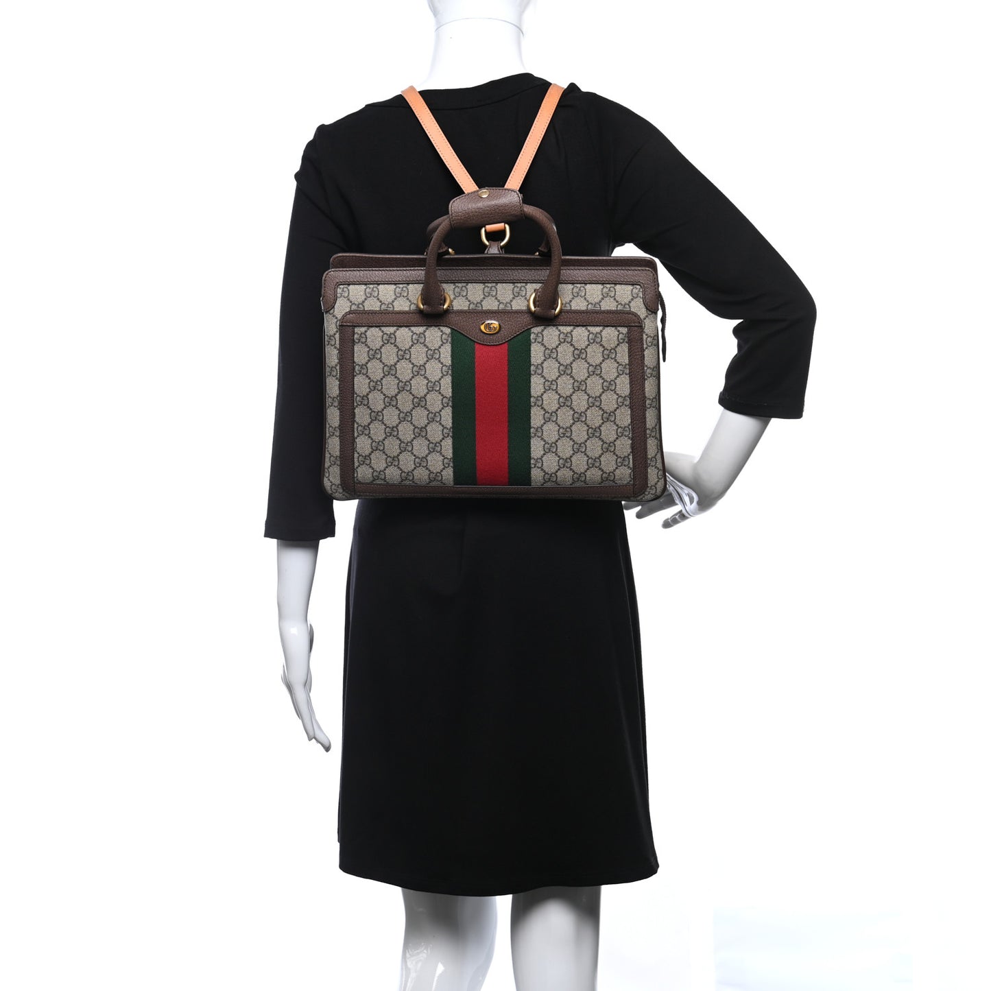 GG Supreme Monogram Web Ophidia Convertible Backpack Beige New Acero