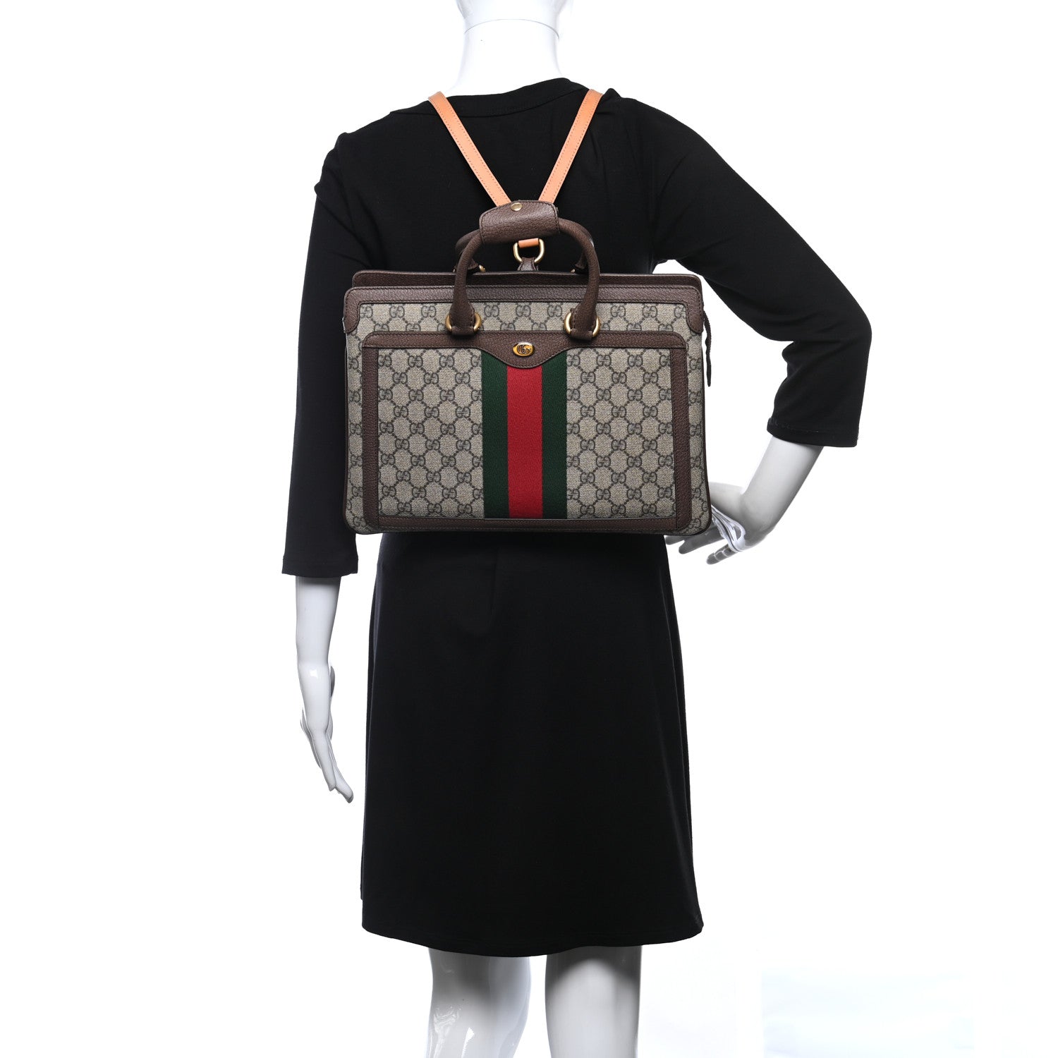 Gucci GG Supreme Monogram Web Ophidia Convertible Backpack Beige New Acero 2 of 10