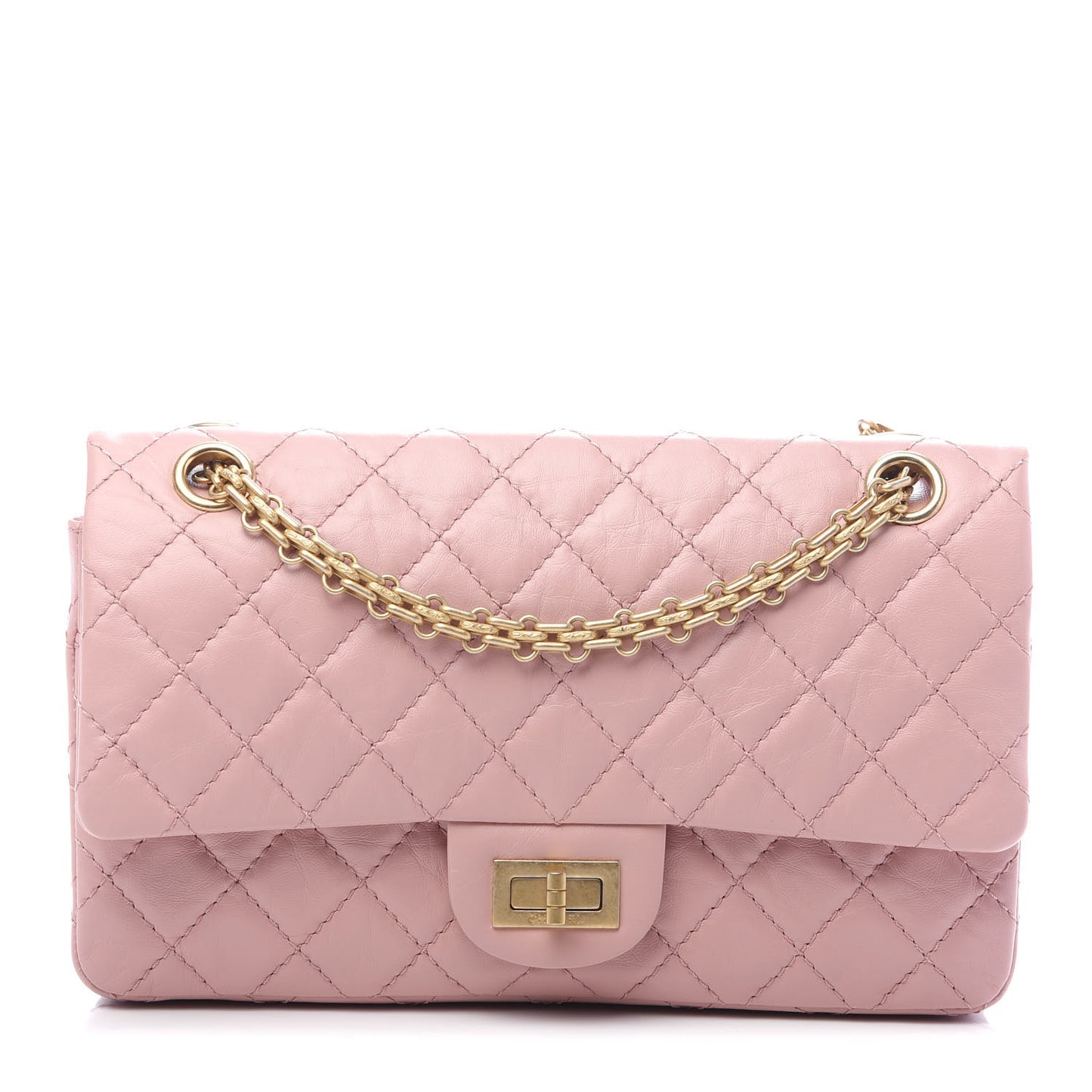 Aged Calfskin Quilted 2.55 Reissue 225 Flap Pink
