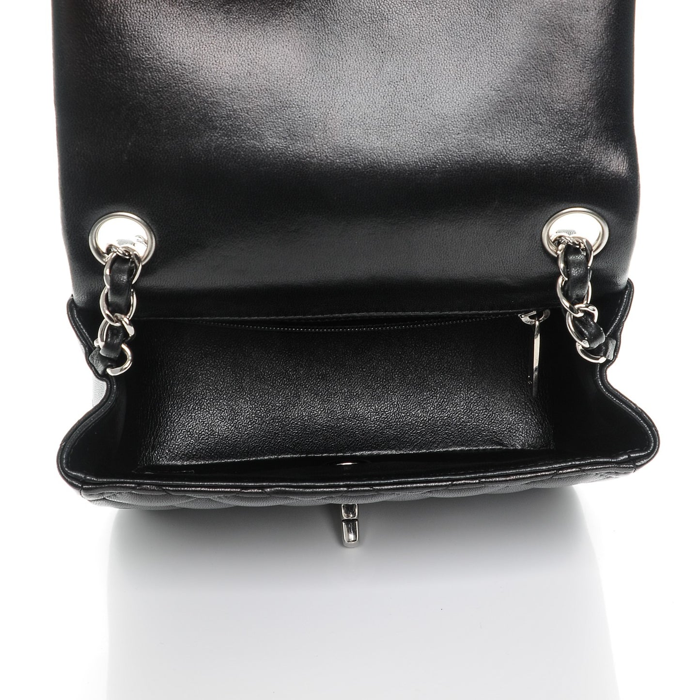 Lambskin Quilted Mini Square Flap Black
