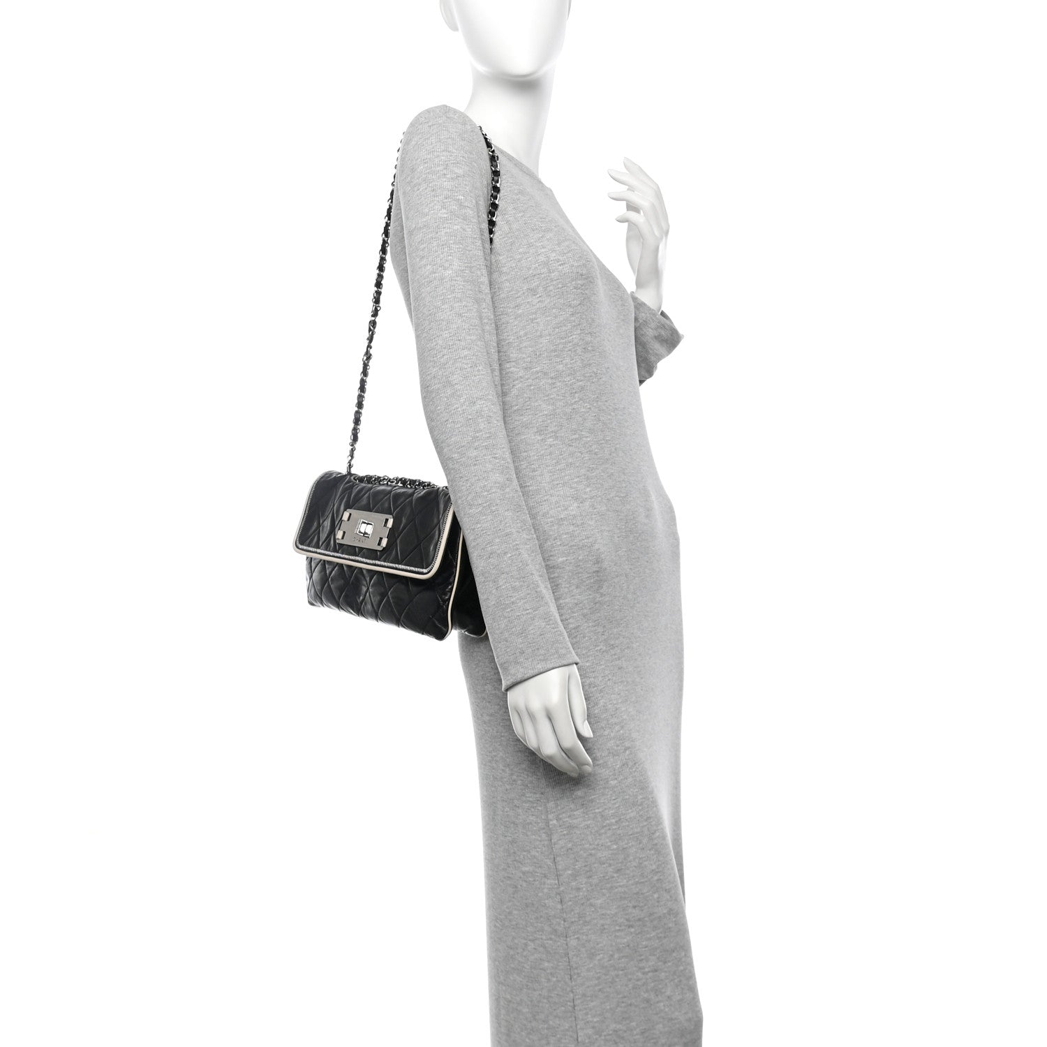 Chanel Lambskin East West Mademoiselle Flap Black 2 of 11