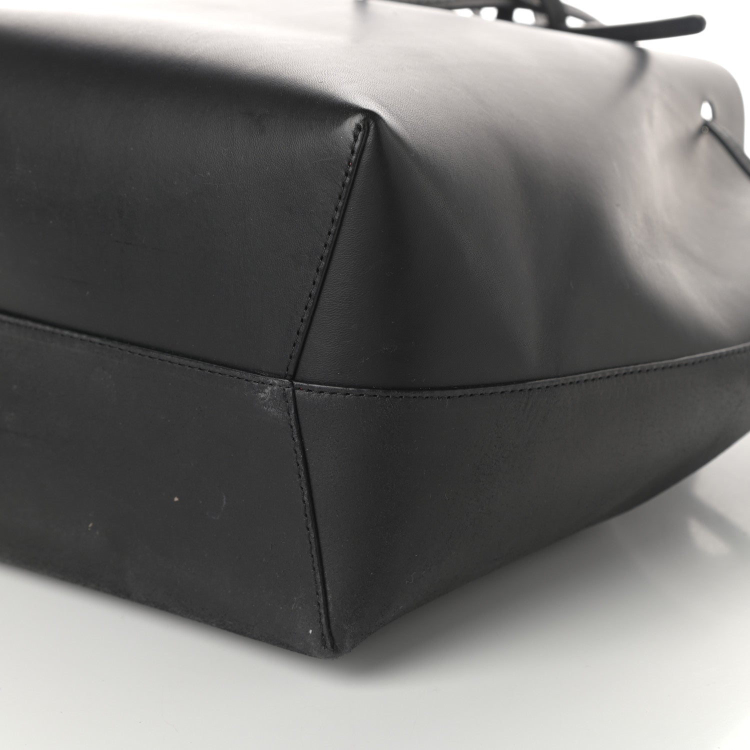 Mansur Gavriel Vegetable Tanned Calfskin Bucket Bag Black Flamma 9 of 9