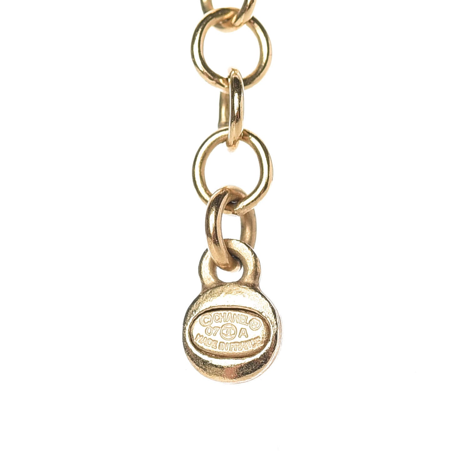 Crystal CC Pendant Necklace Gold