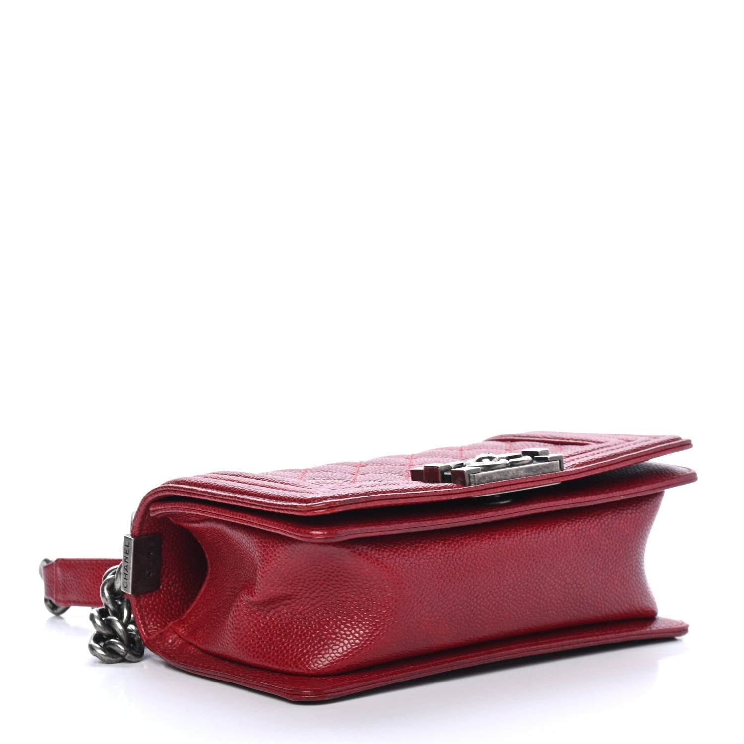 Chanel Caviar Quilted Small Boy Flap Dark Red 3 of 4