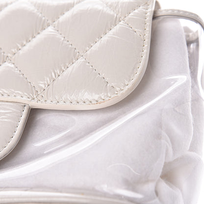 Chanel Crumpled Calfskin PVC Quilted Flap White 11 of 12